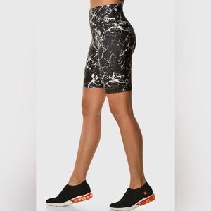 Black and White Marble Athletic Shorts